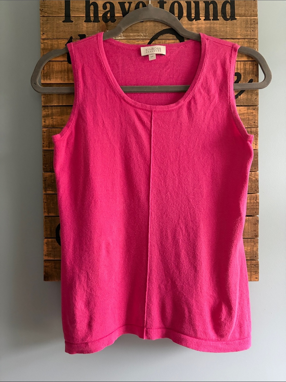 Kinross Hot Pink Cashmere Silk Blend Scoopneck Tank